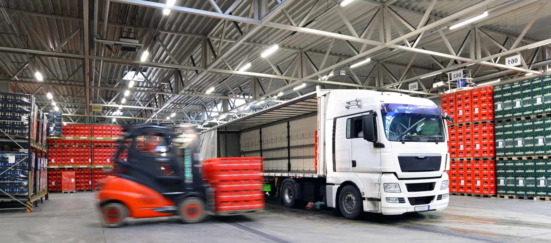 Loading and unloading in a warehouse Loading and unloading in a warehouse