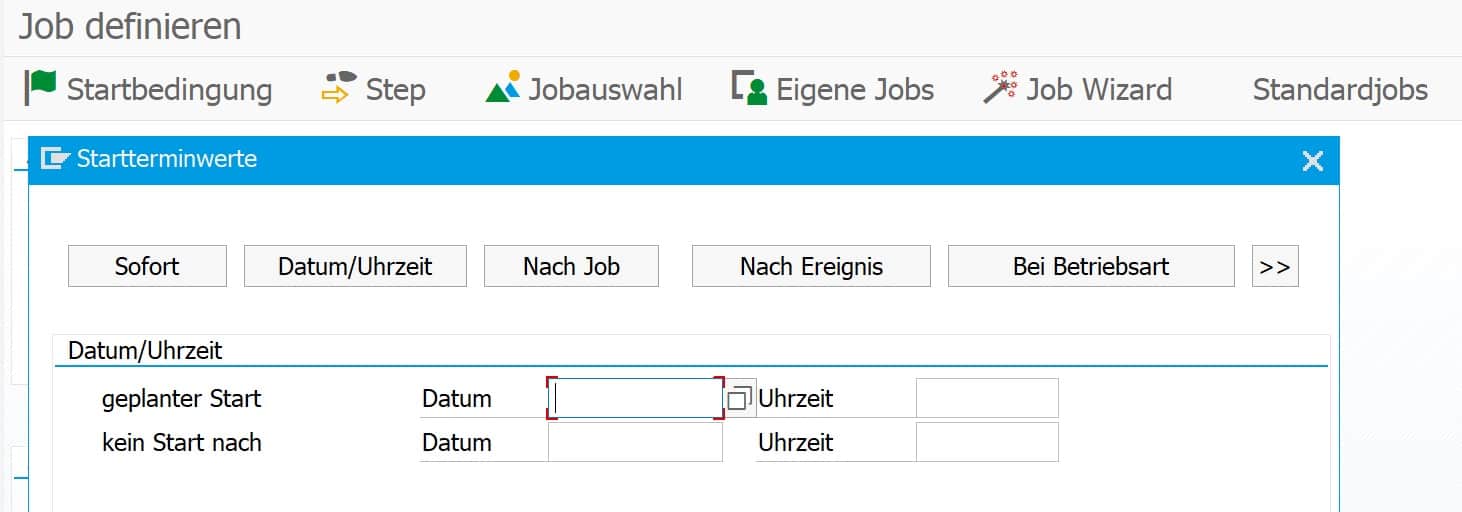 SAP Job Startbedingung SAP Job Startbedingung