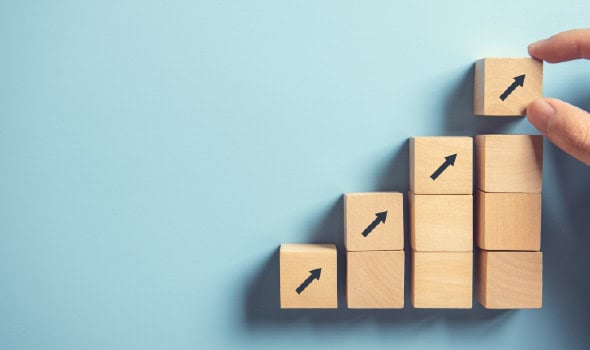 Wooden blocks pointing up