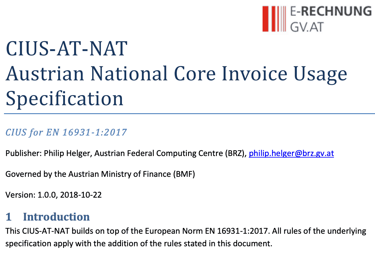 Example of an Austrian CIUS Example of an Austrian CIUS