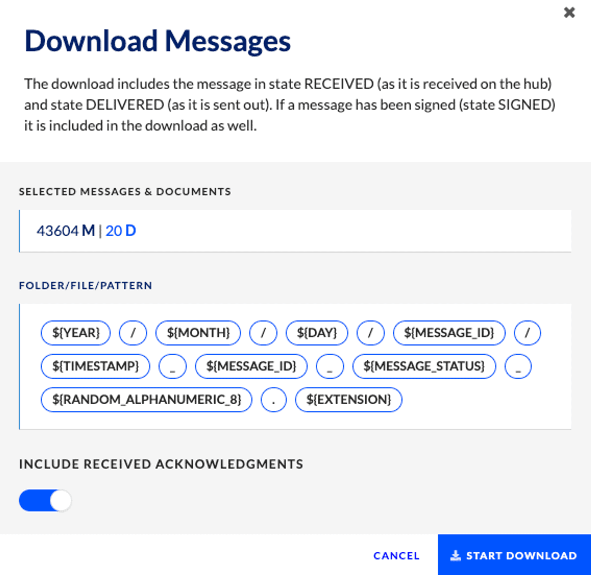 Downloading messages