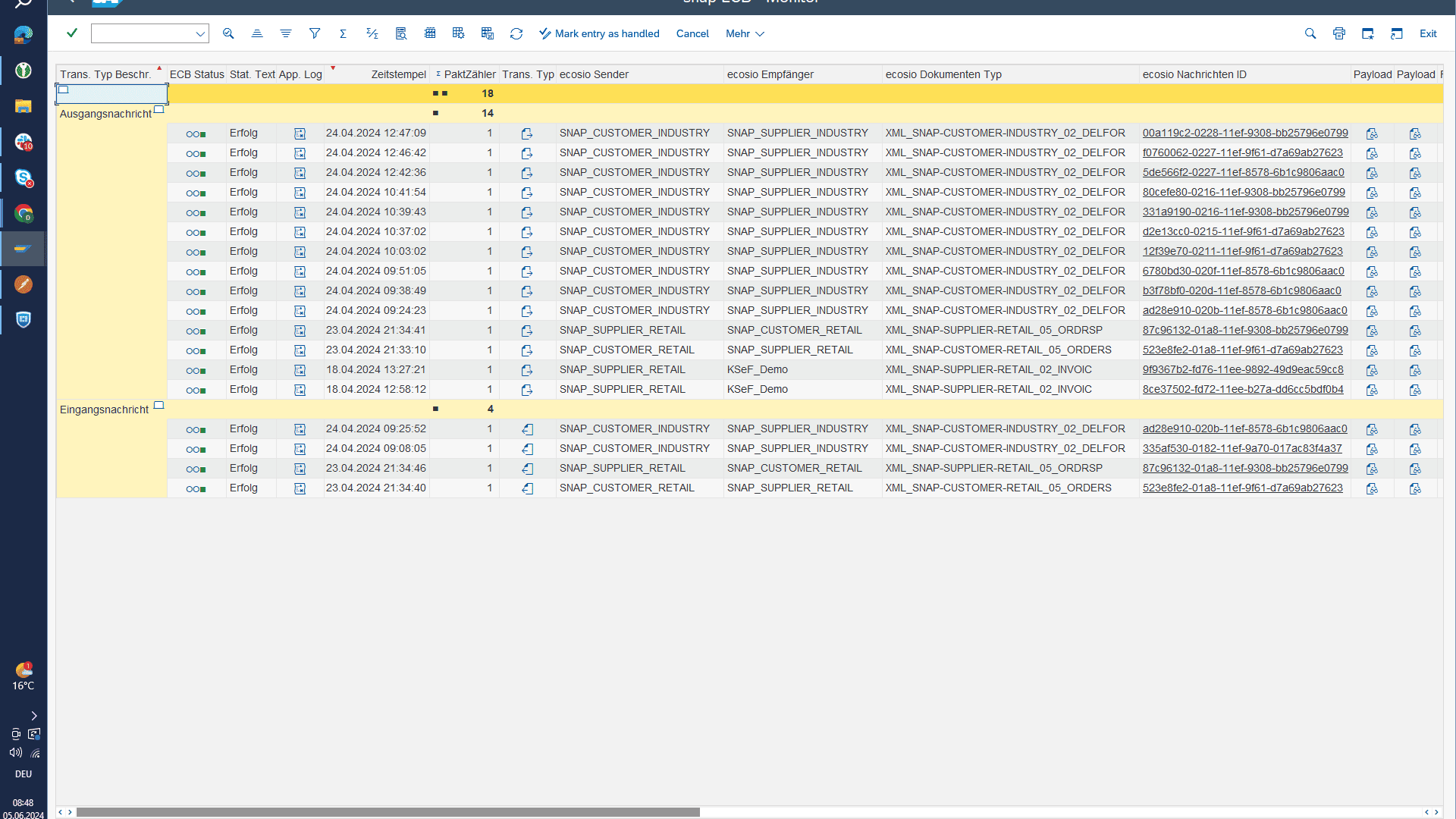 snap ECB Monitor example