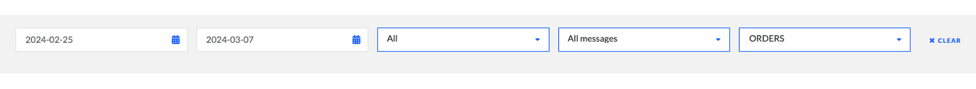 Filtering messages in the ecosio.monitor overview