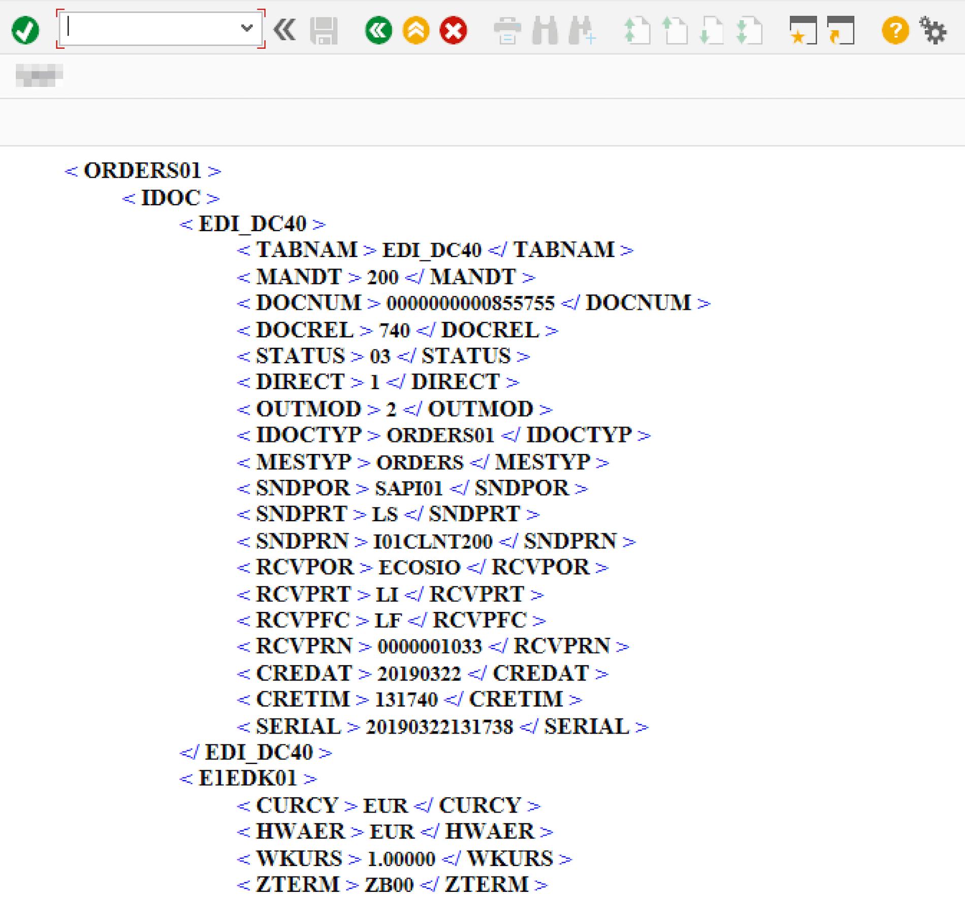 XML Representation of the IDoc XML Representation of the IDoc